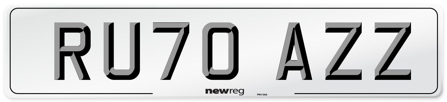 RU70 AZZ Number Plate from New Reg